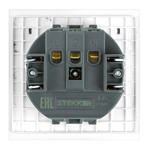 Розетка 1-местная Stekker 250В 16А Мия RST16-3112-01 50441