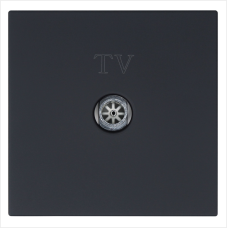 Розетка TV 9.5mm оконечная с накладкой, цвет Черный матовый (soft touch) Jasmart FD6001PBM