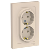 Розетка с/з двойная, 16А, в сборе Systeme Electric AtlasDesign ATN000224