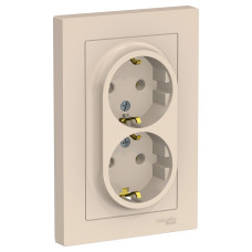 Розетка с/з двойная, 16А, в сборе Systeme Electric AtlasDesign ATN000224