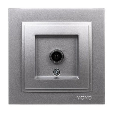Розетка TV проходная Mono Electric Despina серебро 102-212105-137