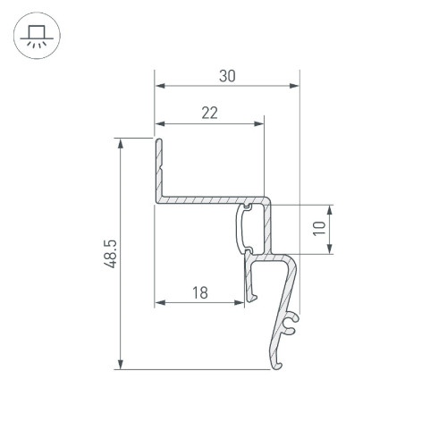 Профиль Arlight STRETCH-SHADOW-2000 WHITE (A2-CONTOUR-PRO) 042559