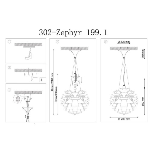 Подвесной светильник Lucia Tucci Zephyr 199.1 D720 Bianco