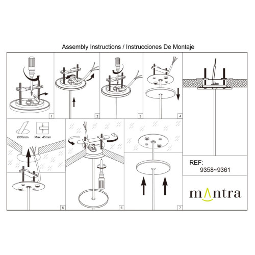 Основание потолочное утопленное 1L Mantra Modular Light Florones 9360