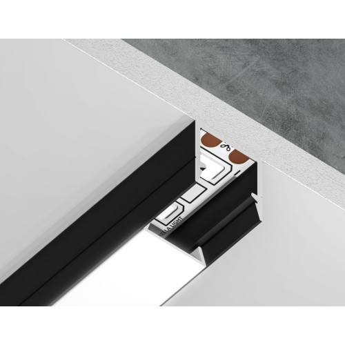 Алюминиевый профиль накладной 10*10 для светодиодной ленты до 8мм Ambrella Light Illumination GP1650BK