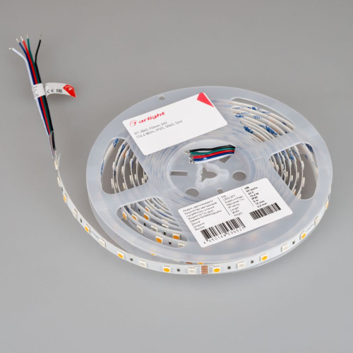 Светодиодная лента Arlight RT-B60-10mm 24V RGBW-Warm (14.4 W/m, IP20, 5m) (Открытый) 018327(3)