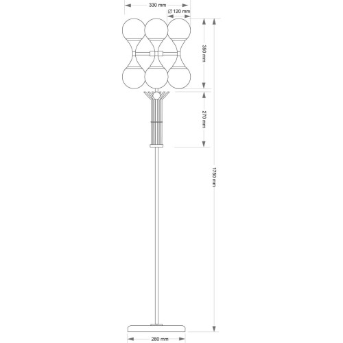 Торшер Kutek Bari BAR-LS-3 (ZM)
