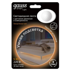 Светодиодная влагозащищенная лента Gauss 4,5W/m 30LED/m 2835SMD теплый белый 1,2M 311011105