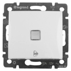 Выключатель кнопочный одноклавишный Legrand Valena 10A 250V с подсветкой Звонок белый 774215