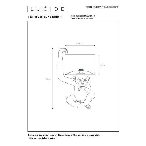 Настольная лампа Lucide Extravaganza Chimp 10502/81/30