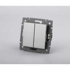 Механизм выключателя двухклавишный самовозвратный Arlight SWT-MKR2-PL-GR-V (250V, 10A) 049885