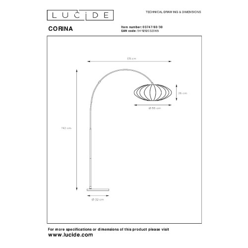 Торшер Lucide Corina 03747/60/30