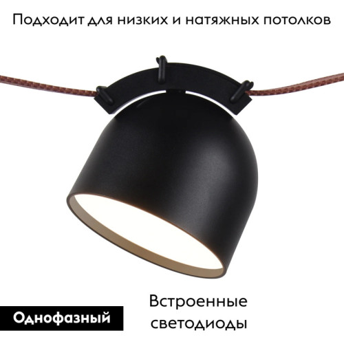 Трековый однофазный светильник Denkirs Belty spot DK5542-BK
