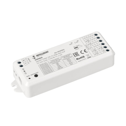 Диммер Arlight SMART-PWM-105-72-RGB-MIX-SUF (12-24V, 5x3A, TUYA Wi-Fi, 2.4G) (IARL, IP20 Пластик) 031679(1)