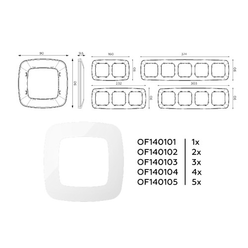 Рамка пятиместная Ambrella Volt Ecta OF140105