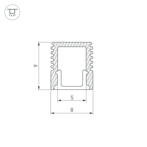 Алюминиевый профиль с экраном Arlight SL-Mini-8-2000 Anod+Opal 036832