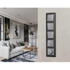 Комплект механизма 2-клавишного перекрестного выключателя 10A-250V Alfa Сталь матовый Quant Ambrella Volt MA503030 (AP5030, VM125)