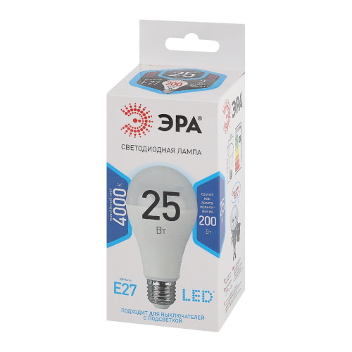 Лампа светодиодная Эра E27 25W 4000K LED A65-25W-840-E27 Б0035335