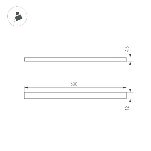 Трековый магнитный светильник Arlight MAG-MICROCOSM-STRIP-L600-10W Warm3000 (BK, 100 deg, 24V) 043267