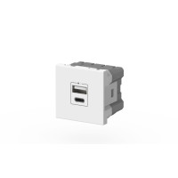 Розетка зарядного устройства Type A+C с заземлением 5V 2,4A ELBI Moda Vox 611-040232-335