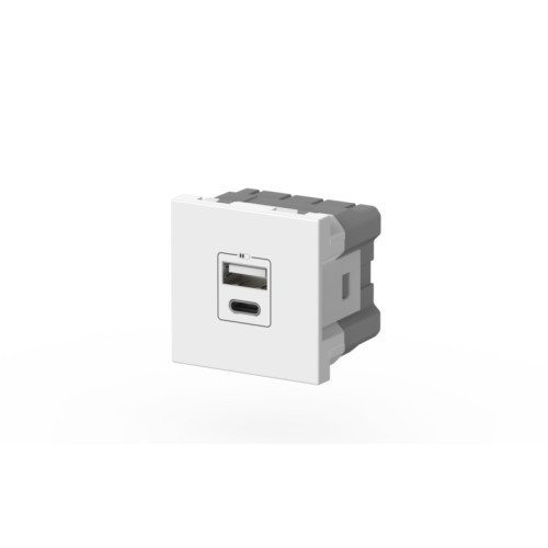 Розетка зарядного устройства Type A+C с заземлением 5V 2,4A ELBI Moda Vox 611-040232-335