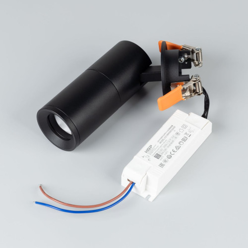 Спот Arlight LGD-ARTEMIS-BUILT-FLAP-R55-12W Warm2700 (BK, 8-80 deg, 230V) (IP20 Металл) 062274