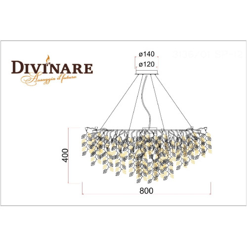 Подвесная люстра Divinare Salice 3136/01 SP-12
