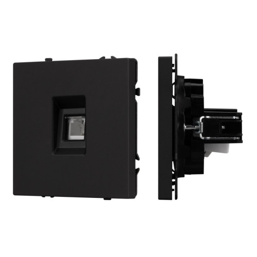 Механизм телефонной розетки Arlight SCT-NOBE-MTL1-SFPL-BK (RJ-11, 4C) (Черный оникс) 054301