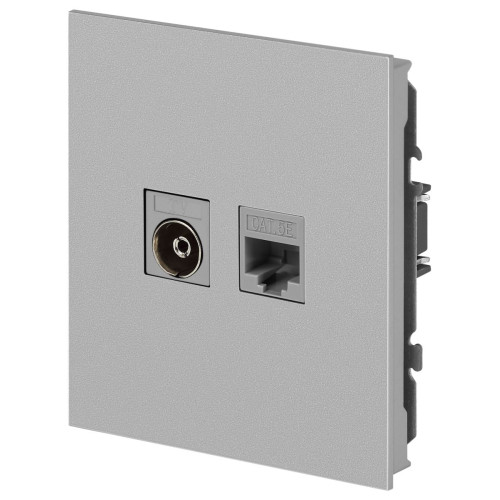Розетка Эра Arktik 16-3110-03 комбинированная RJ45+TV алюминий Б0070496