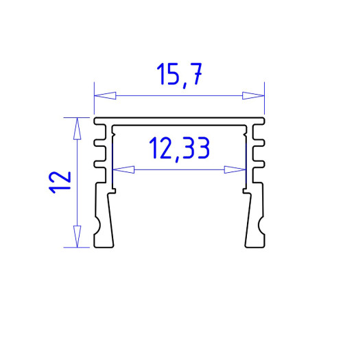 Алюминиевый накладной профиль Ambrella Light Alum Profile GP1750WH