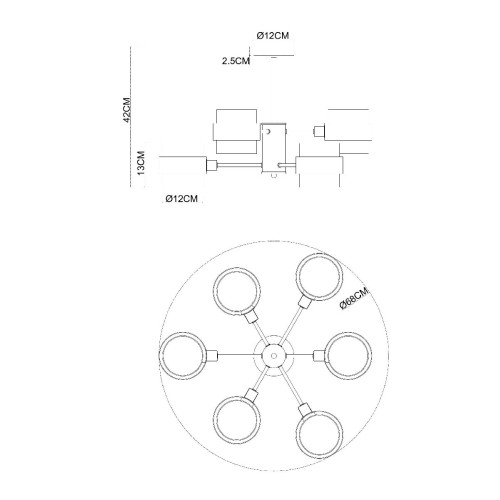 Люстра на штанге Arte Lamp Carlo A8205SP-6BK