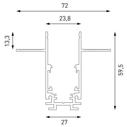 Шинопровод магнитный встраиваемый Lumker SY-LINK-20T1-2.5-BL 019266