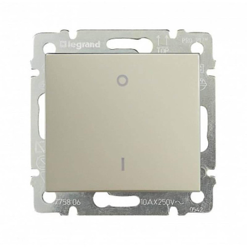 Выключатель одноклавишный двухполюсный Legrand Valena 16A 250V слоновая кость 774104