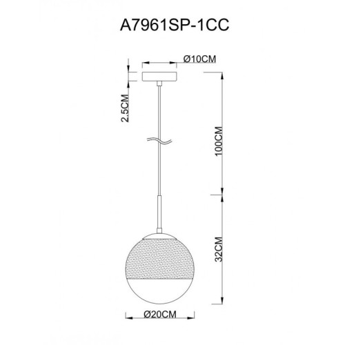 Подвесной светильник ARTE Lamp A7961SP-1CC