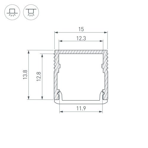 Профиль Arlight SL-MINI-15-3000 BLACK (Алюминий) 061611