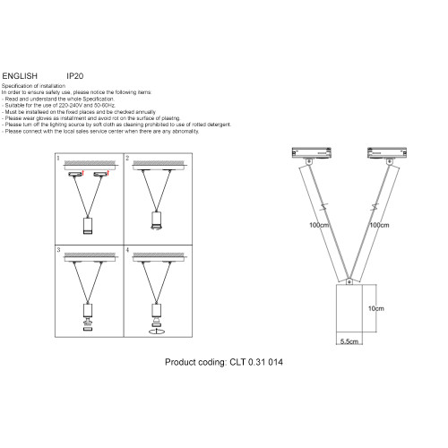 Трековый однофазный светильник Crystal Lux CLT 0.31 014 WH