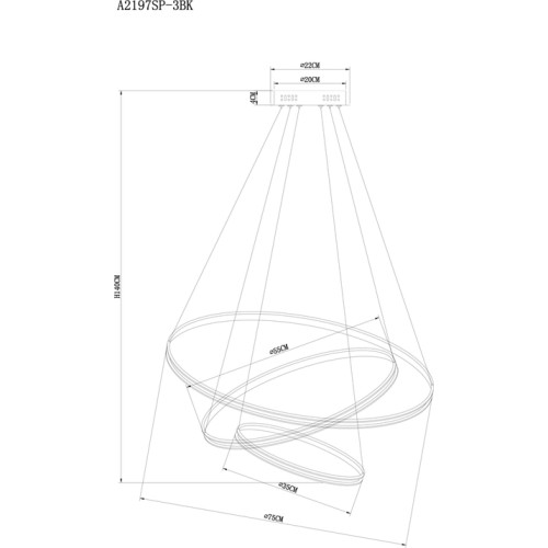 Подвесной светильник Arte Lamp Frodo A2197SP-3BK