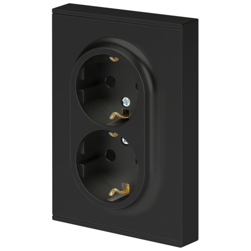 Розетка Эра Arktik 16-2104-05 двойная с заземлением 2X2P+E Schuko 16А-250В антрацит Б0070448