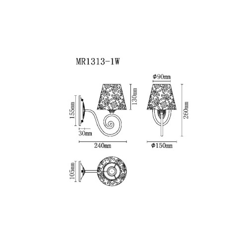 Бра Myfar Luna MR1313-1W