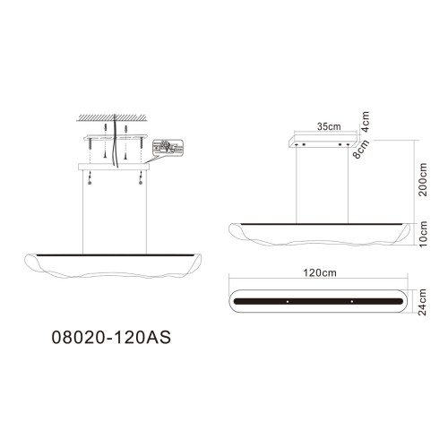Подвесная люстра Kink Light Майра 08020-120AS,20
