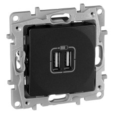 Розетка 2хUSB Legrand Etika антрацит 672694