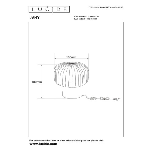 Настольная лампа Lucide Jany 78595/01/02
