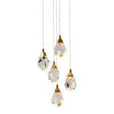Подвесной светильник Delight Collection Crystal rock II 9701P/5R brass