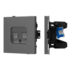 Механизм компьютерной розетки двойной SCT-TENDO-MPC2-SFPL-GR (RJ-45, CAT6) 054597 Механизм компьютерной розетки двойной SCT-TENDO-MPC2-SFPL-GR (RJ-45, CAT6) 054597