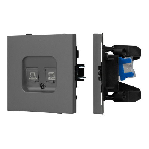 Механизм компьютерной розетки двойной SCT-TENDO-MPC2-SFPL-GR (RJ-45, CAT6) 054597 Механизм компьютерной розетки двойной SCT-TENDO-MPC2-SFPL-GR (RJ-45, CAT6) 054597