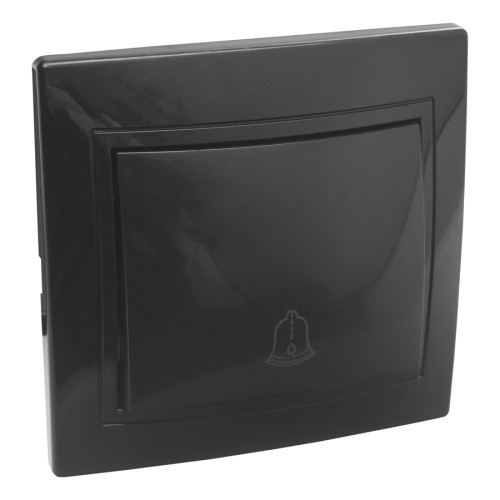 Выключатель кнопка звонковая скрытой установки 6А IP20, черная (керамика) Выключатель кнопка звонковая скрытой установки 6А IP20, черная (керамика)