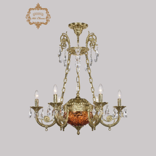 Подвесная люстра Art Classic 31.44.6.KR175SP.250IT.G.Sp.Amber.1A Подвесная люстра Art Classic 31.44.6.KR175SP.250IT.G.Sp.Amber.1A