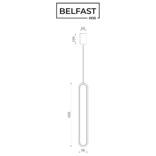 Подвесной светильник Belfast Nevis 86227-1W-60 BL