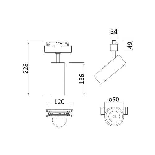 Трековый светильник Maytoni Focus LED TR019-2-10W4K-W