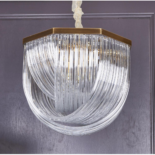 Подвесной светильник Delight Collection Murano Glass A001-554 L9 brass/clear